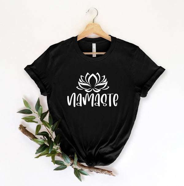 Namaste shirt tshirt, yoga pose shirt, Namaste tshirt girls fitness pilates comfortable soft gym workout shirt gift idea, gym lover tshirt - little crafty souls