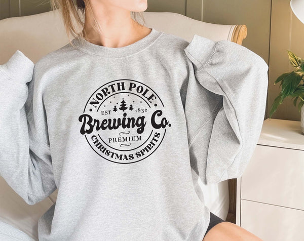 North Pole Brewing Co Sweatshirt, christmas sweater uk, christmas jumper uk, christmas hoodie, retro christmas jumper, classic christmas - little crafty souls