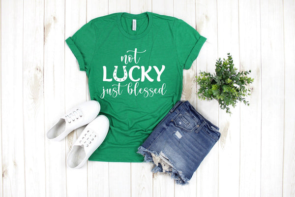 not Lucky Just blessed, St Patricks Day Teacher Shirt,Lucky Shirt, St. Patrick's Day Shirt, Shamrock Shirt, St. Paddy's Shirt,Teacher Shirt - little crafty souls