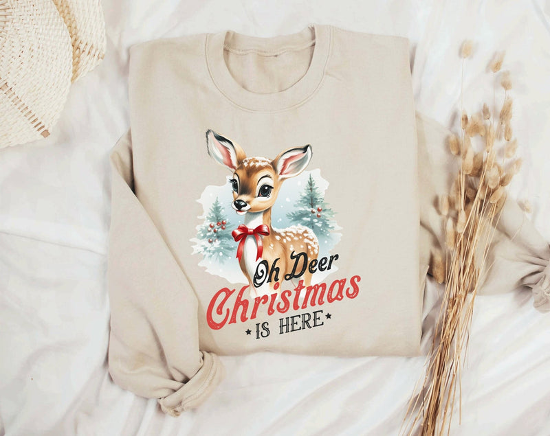 Oh deer Christmas is here christmas sweater - little crafty souls