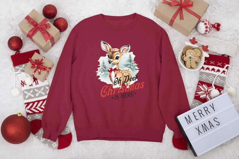 Oh deer Christmas is here christmas sweater - little crafty souls