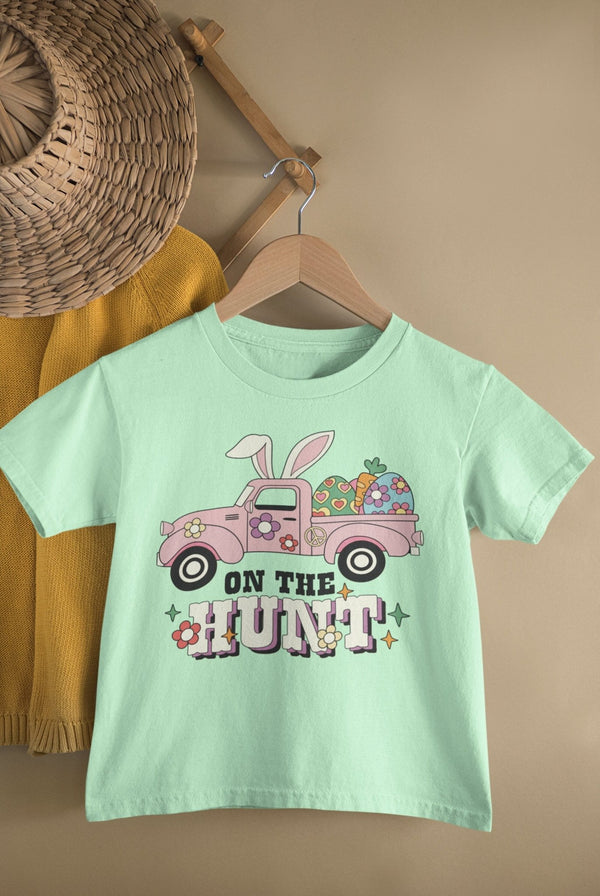 On the hunt Easter Tshirt, Easter Bunny tshirt, Easter tshirts, easter gift ideas, Kids easter shirts, my first easter tshirt, Rabbit Tshirt - little crafty souls