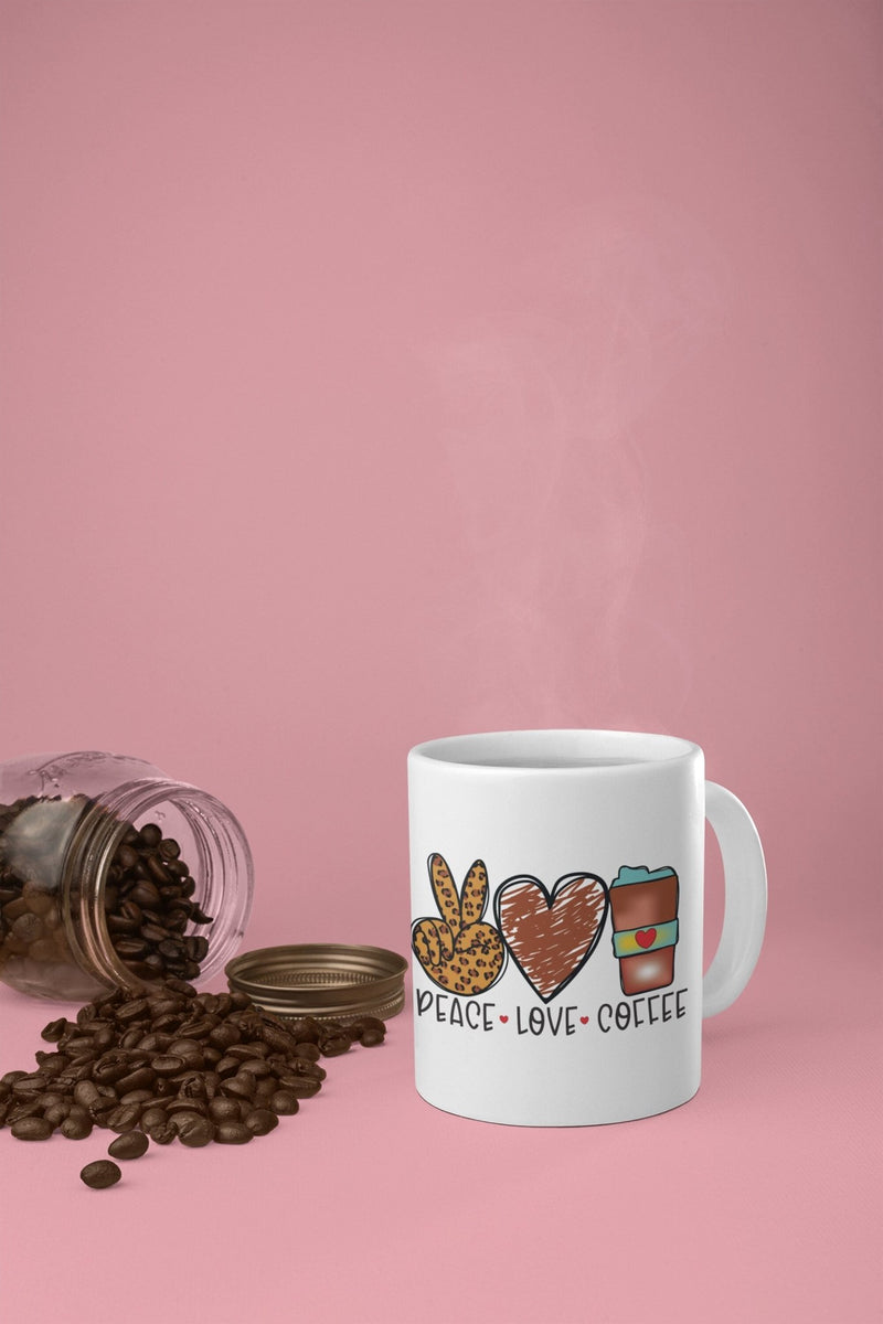 Peace, Love, Coffee, funny mug, office gift, offensive mug, gift for her, joke mugs, sassy mug - little crafty souls