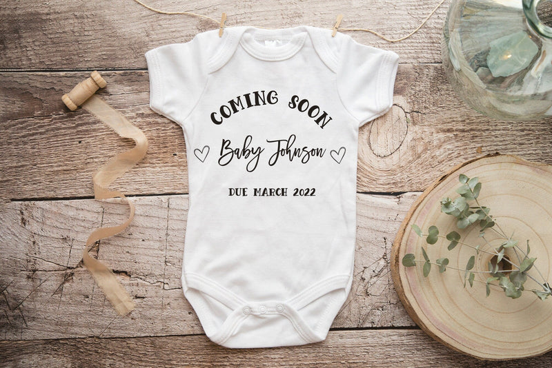 Personalised Babygrow Pregnancy Announcement Baby Vest - little crafty souls