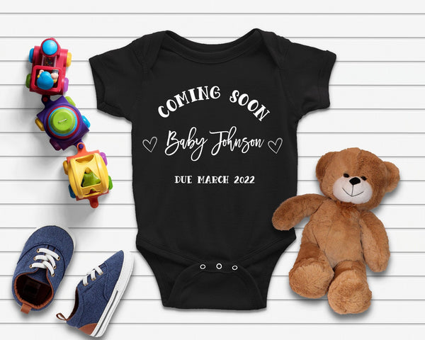 Personalised Babygrow Pregnancy Announcement Baby Vest - little crafty souls