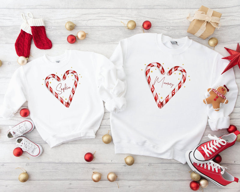 Personalised candy cane sweatshirt - little crafty souls