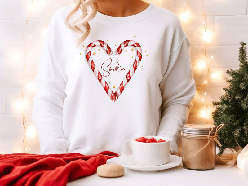 Personalised candy cane sweatshirt - little crafty souls