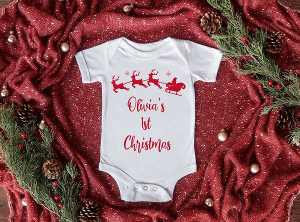 Personalised First Christmas Baby Christmas Onsie - little crafty souls