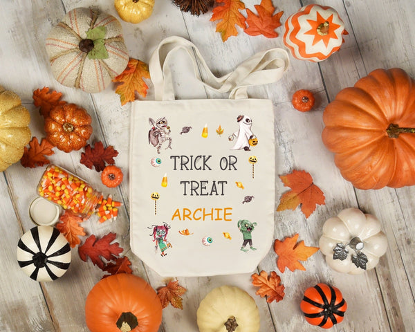 Personalised Halloween Trick Or Treat Bag - little crafty souls