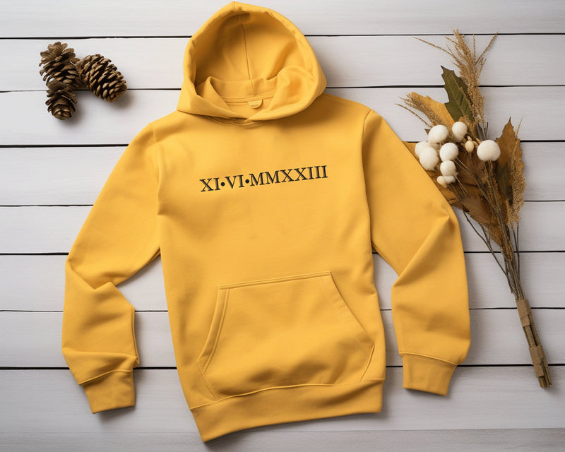 Personalised One Year Anniversary Birthday Date Roman Hoodie - little crafty souls