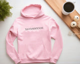 Personalised One Year Anniversary Birthday Date Roman Hoodie - little crafty souls