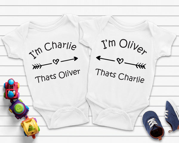 Personalised Twins Babygrow Gift For Twins Baby Vest - little crafty souls