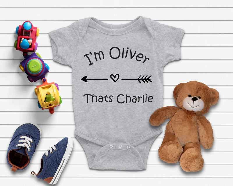 Personalised Twins Babygrow Gift For Twins Baby Vest - little crafty souls