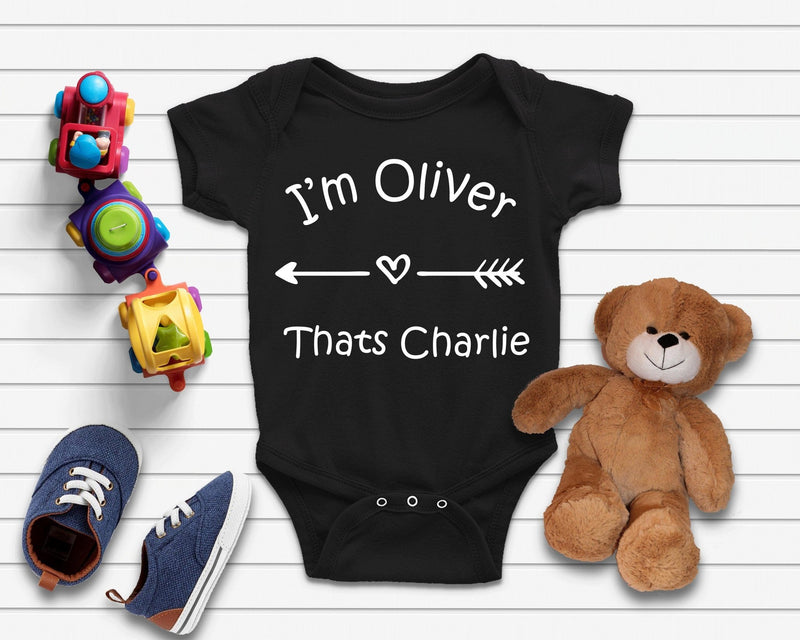 Personalised Twins Babygrow Gift For Twins Baby Vest - little crafty souls