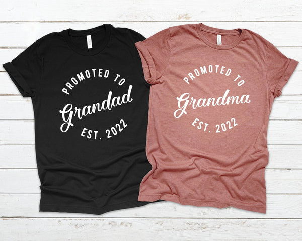 Promoted To Grandma And Grandad Tshirts - little crafty souls