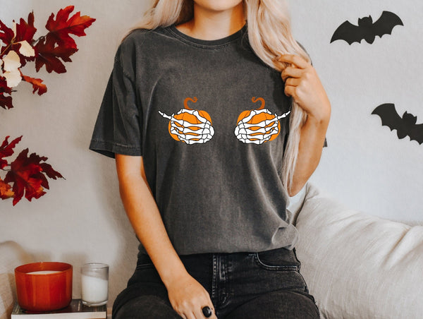 Pumpkin Boobs Tshirt - little crafty souls