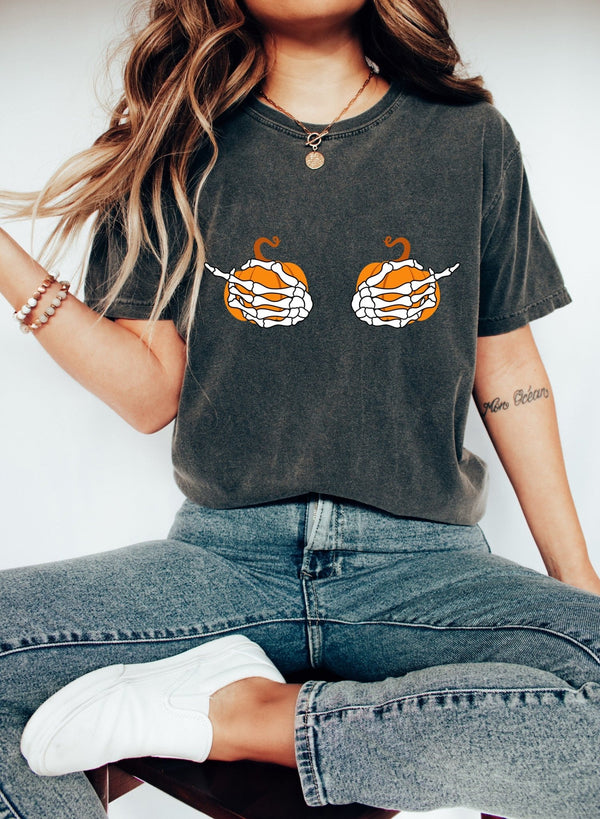 Pumpkin Boobs Tshirt - little crafty souls