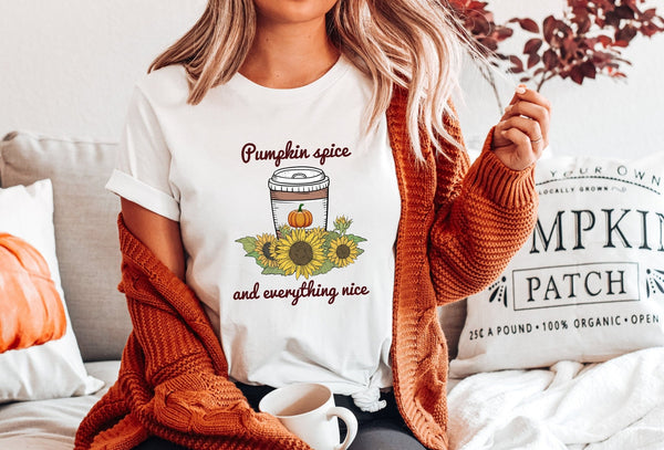 Pumpkin Spice And Everything Nice Tshirt - little crafty souls