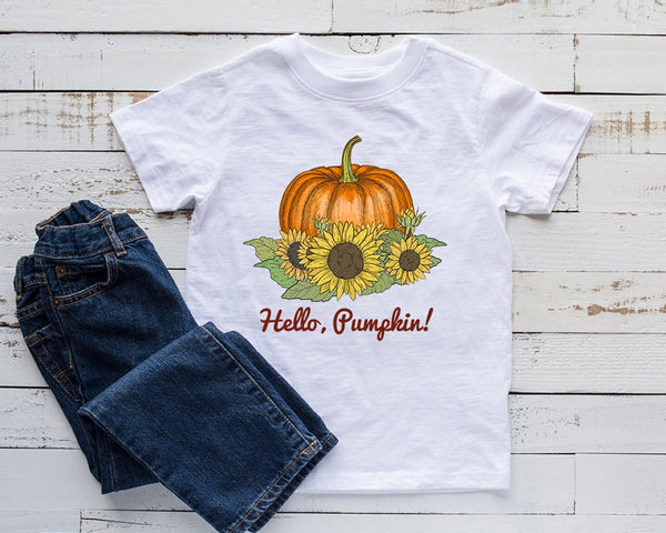 Retro Hello Pumpkin Tshirt - little crafty souls