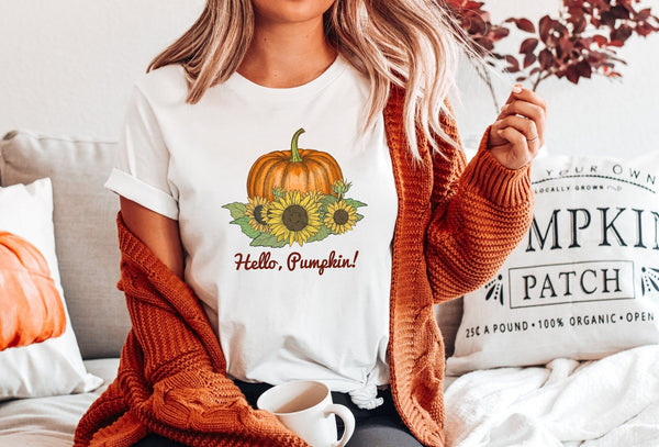 Retro Hello Pumpkin Tshirt - little crafty souls