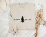 Rockin Around Christmas Tree Sweatshirt. Rockin Around the Christmas Tree Hoodie. Unisex Adult Holiday shirt. Minimal Merry Xmas Crew. - little crafty souls