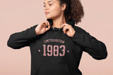 Rose Gold 1983 Hoodie, 40th Birthday Hoodie, 40th Birthday gift idea, customise year sweatshirt, personalise year hoodie personalize - little crafty souls