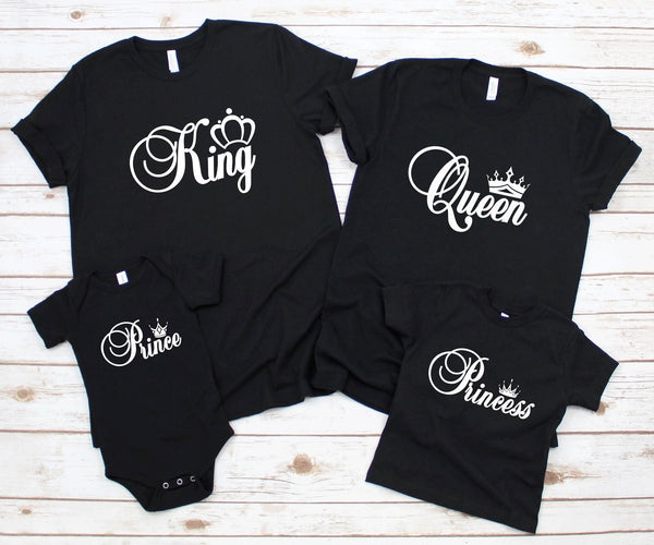 Royal Family shirts| king and queen |his queen her king tshirts | family t-shirt | little prince little princess | personalize | daddy mom - little crafty souls