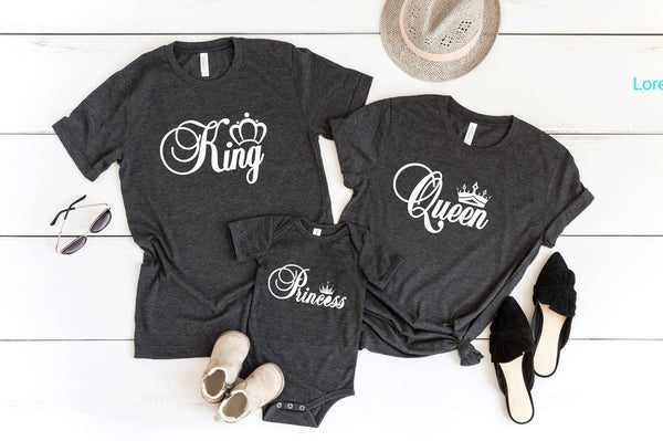 Royal Family shirts| king and queen |his queen her king tshirts | family t-shirt | little prince little princess | personalize | daddy mom - little crafty souls