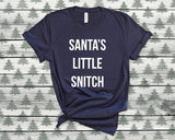 Santas Little Snitch Christmas Tshirt - little crafty souls