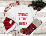 Santas Little Snitch Christmas Tshirt - little crafty souls