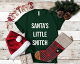 Santas Little Snitch Christmas Tshirt - little crafty souls