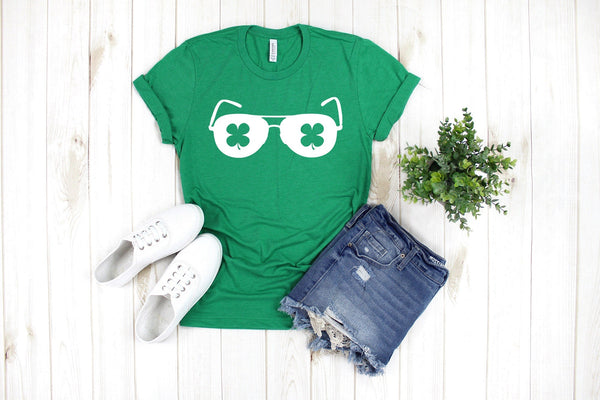 Shamrock Glasses St Patricks Day Tshirt - little crafty souls