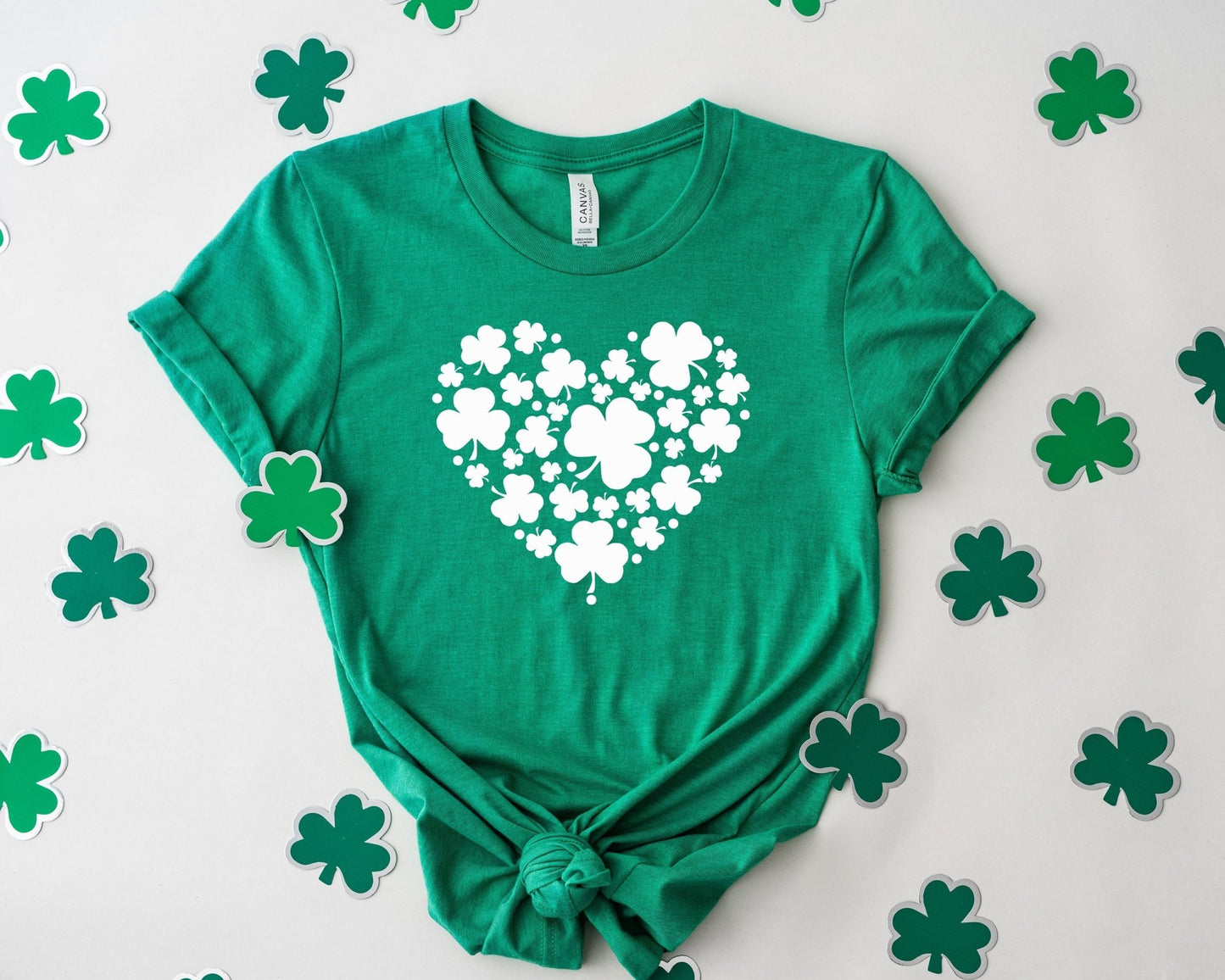 Shamrock Heart St Patricks Day Tshirt - little crafty souls