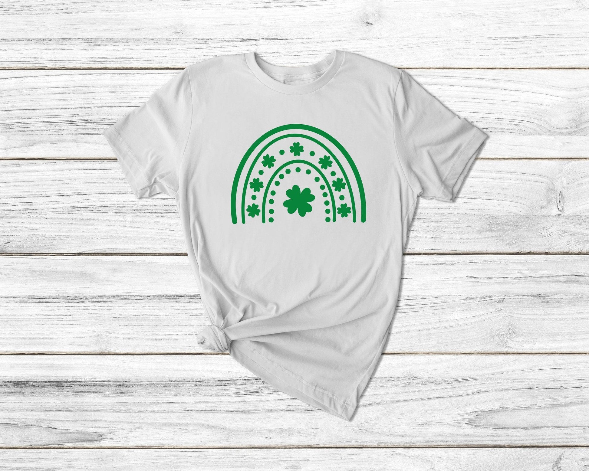 Shamrock Rainbow St Patricks Day Tshirt - little crafty souls
