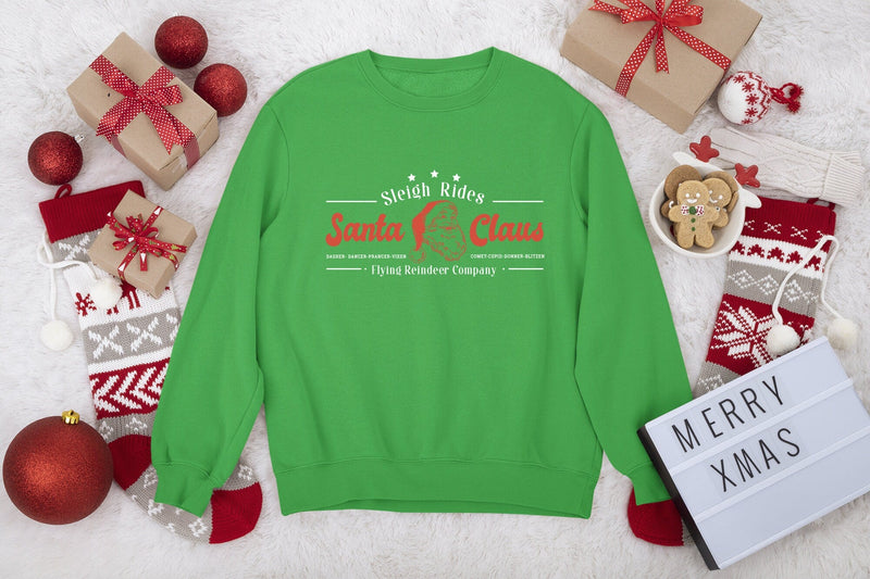 Sleigh Rides Sweatshirt, christmas sweater uk, christmas jumper uk, christmas hoodie, retro christmas jumper, ugly christmas jumper, - little crafty souls