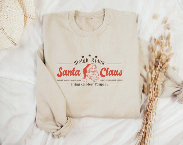 Sleigh Rides Sweatshirt, christmas sweater uk, christmas jumper uk, christmas hoodie, retro christmas jumper, ugly christmas jumper, - little crafty souls