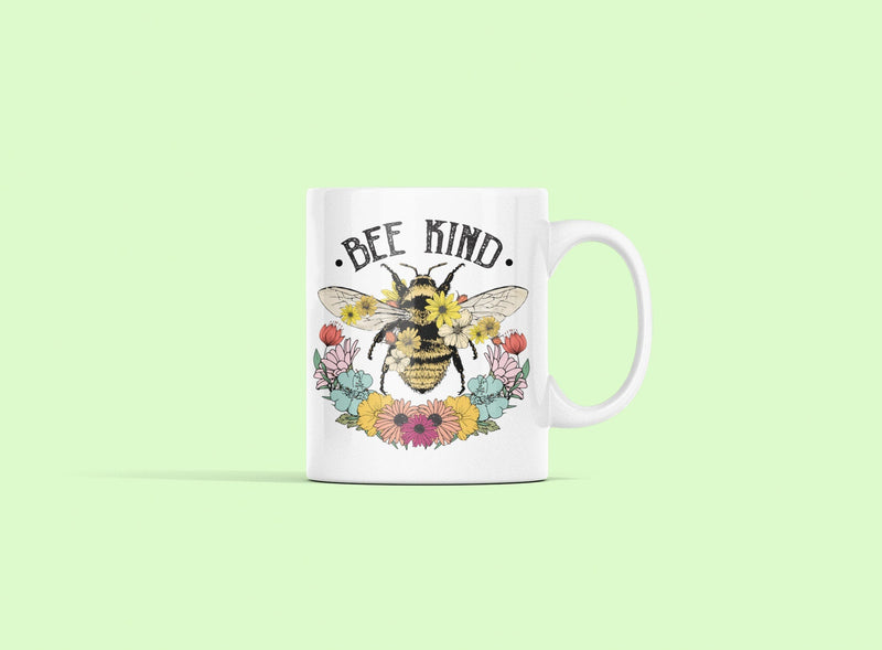 Spring mug, Bee Kind, Be Kind, flowers mug, Mothers day, Mothers day mug, - little crafty souls