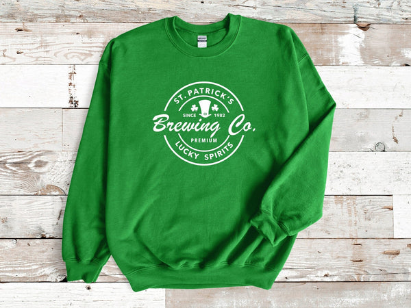 St Patrick's Day Brewing Sweatshirt, Paddys Day sweatshirt, St Patricks day jumper, Irish Hoodie, Funny Irish, Ireland Sweatshirt - little crafty souls