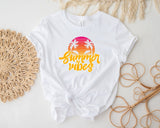 Summer Vibes tshirt, girls summer tshirt, kids summer holiday tshirt, family holiday tshirt, happy tshirt, positivity tshirt, surfer chick - little crafty souls