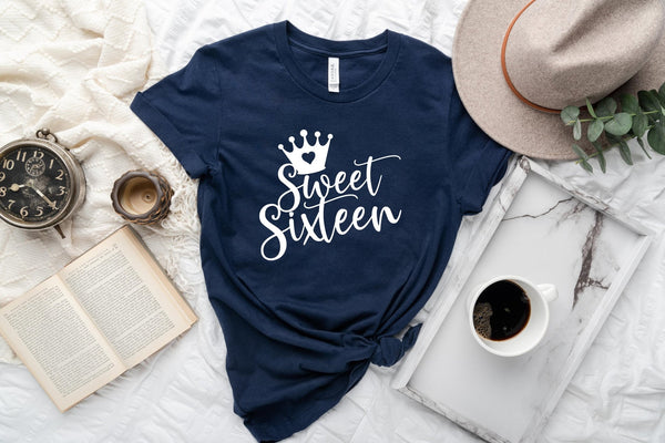 Sweet 16 tshirt, sixteen birthday present, 16th bday tshirt, funny birthday shirt, funny sixteenth tshirt, sweet sixteen birthday tshirt - little crafty souls