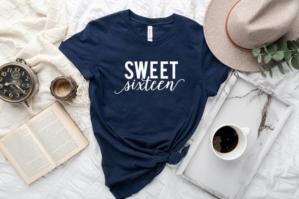 Sweet sixteen tshirt, sixteen birthday present, 16th bday tshirt, funny birthday shirt, funny sixteenth tshirt, sweet sixteen birthday shirt - little crafty souls