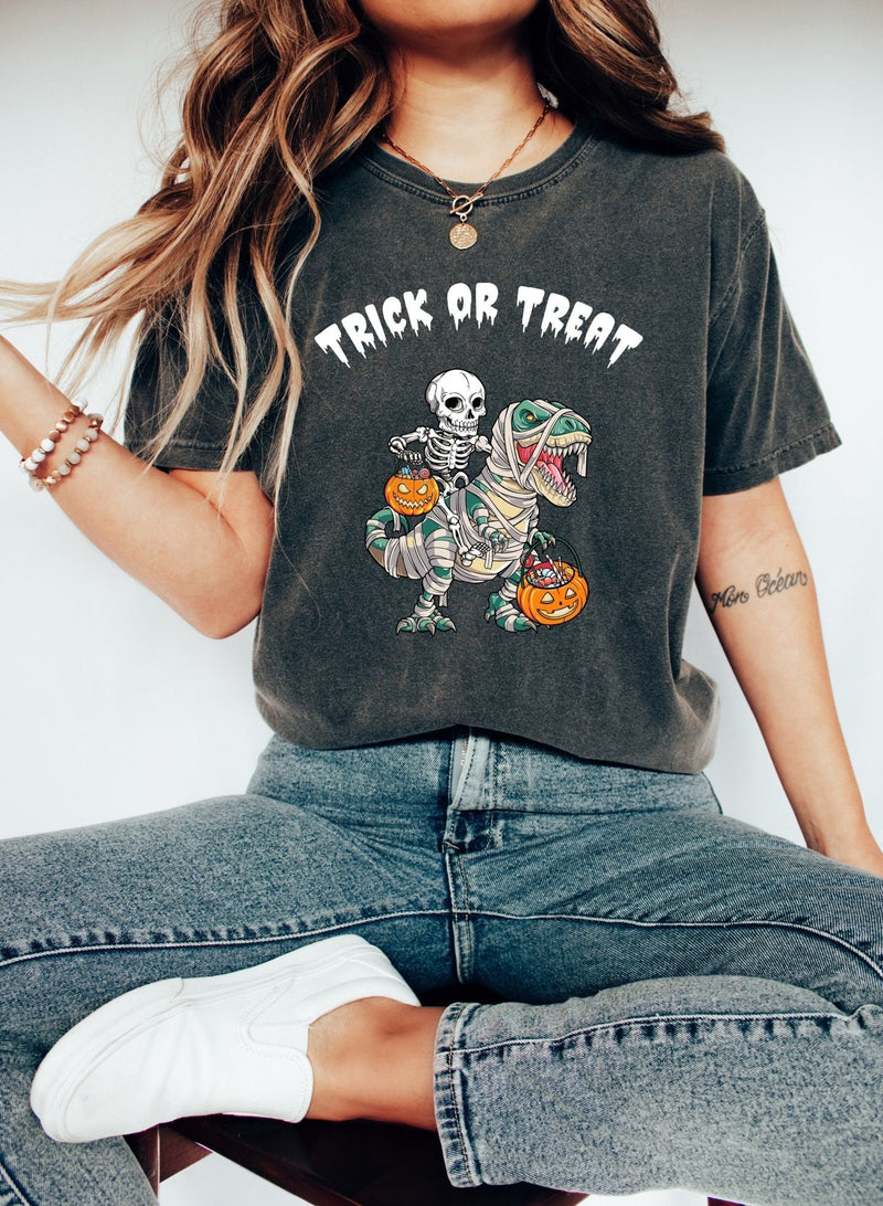 T-Rex Trick Or Treat Tshirt - little crafty souls