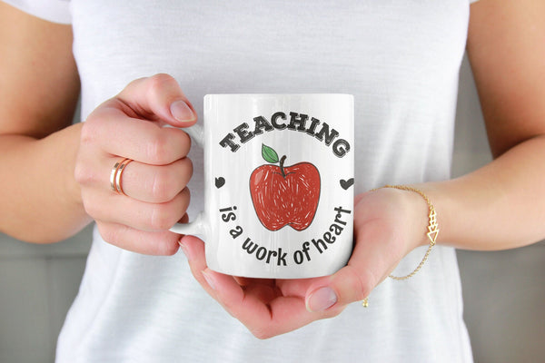 Teaching is a work of heart, teachers mug, school leavers. teacher - little crafty souls