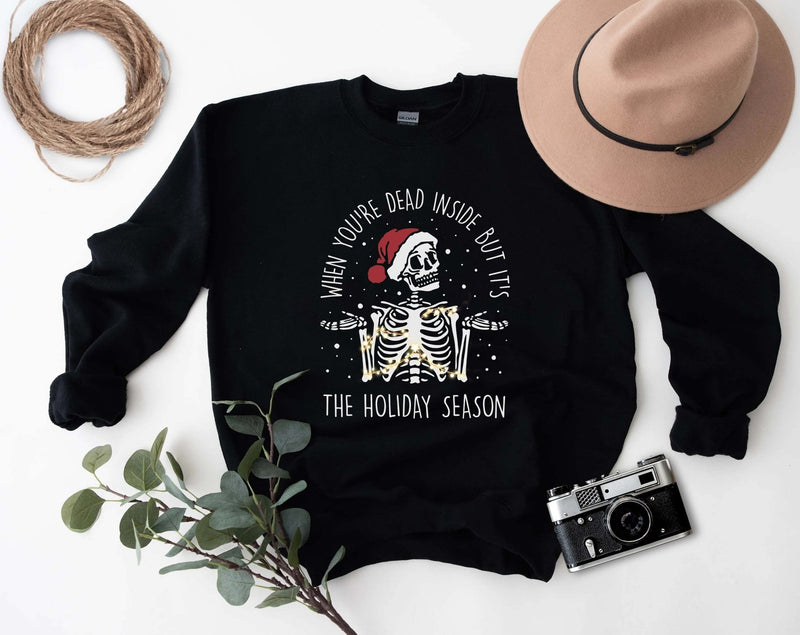 When you're dead inside christmas sweater, funny christmas jumper, introvert christmas, introvert xmas, introvert holidays jumper - little crafty souls