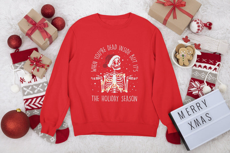 When you're dead inside christmas sweater, funny christmas jumper, introvert christmas, introvert xmas, introvert holidays jumper - little crafty souls