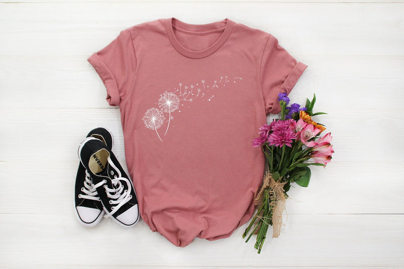 Windflower Shirt, Dandelion Shirt for Women, Flower Graphic T-shirt, Summer Shirt, Cute Trending Womens T-Shirt, autumn tshirt, fall shirt - little crafty souls