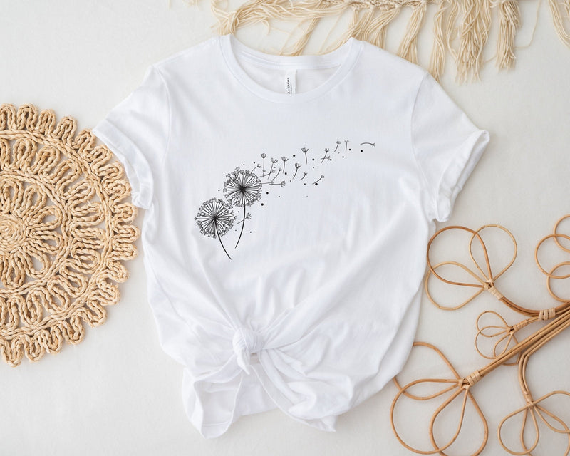 Windflower Shirt, Dandelion Shirt for Women, Flower Graphic T-shirt, Summer Shirt, Cute Trending Womens T-Shirt, autumn tshirt, fall shirt - little crafty souls