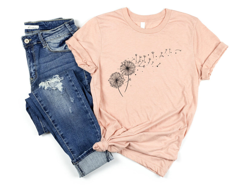 Windflower Shirt, Dandelion Shirt for Women, Flower Graphic T-shirt, Summer Shirt, Cute Trending Womens T-Shirt, autumn tshirt, fall shirt - little crafty souls