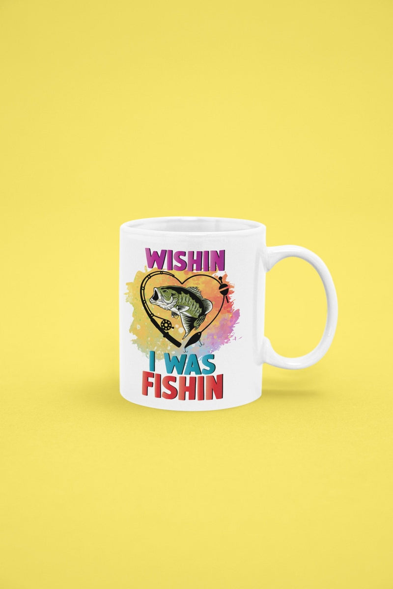 Wishin I was fishin, fishing mug, mug for fishers. - little crafty souls