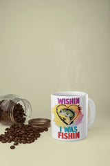 Wishin I was fishin, fishing mug, mug for fishers. - little crafty souls